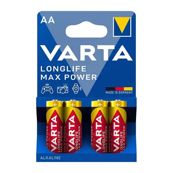 باتری قلمی پک 4 عددی مدل VARTA LONGLIFE MAX POWER