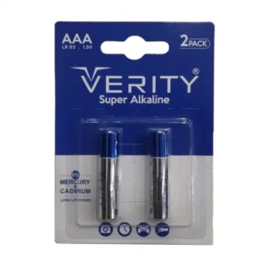 باتری نیم قلمی پک دو عددی مدل VERITY SUPER ALKALINE AAA 2x
