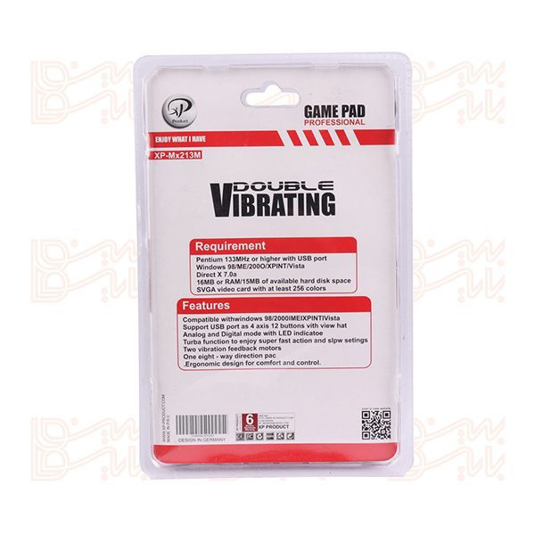 دسته بازی دوتایی شوک دار با سیم کامپیوتر XP PRODUCT XP-MX213M