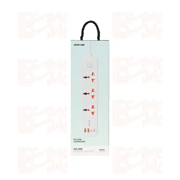 چندراهی برق و 4 پورت GREEN LION GNGS300PSWH