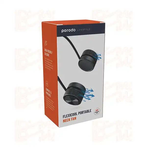 PORODO FLEXICOOL PORTABLE PD-LSNCFAN-BK (2) پنکه گردنی مدل PORODO FLEXICOOL PORTABLE PD-LSNCFAN-BK
