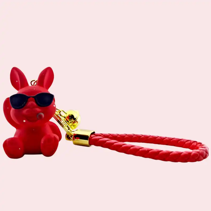 آویز جاکلیدی سنگی طرح خرگوش عینکی