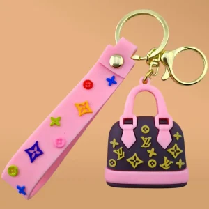 آویز جاکلیدی سیلیکونی گلد طرح کیف