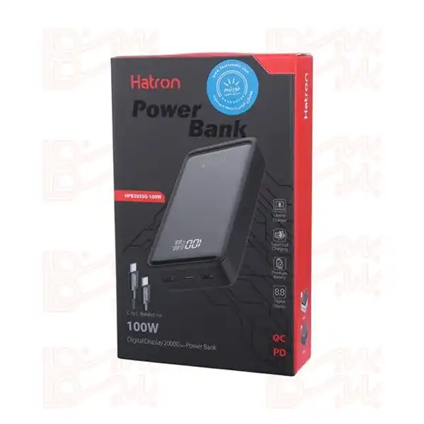PD HATRON HPB2055G QC 100W 20000mAh (2) پاوربانک فست شارژ PD HATRON HPB2055G QC 100W 20000mAh