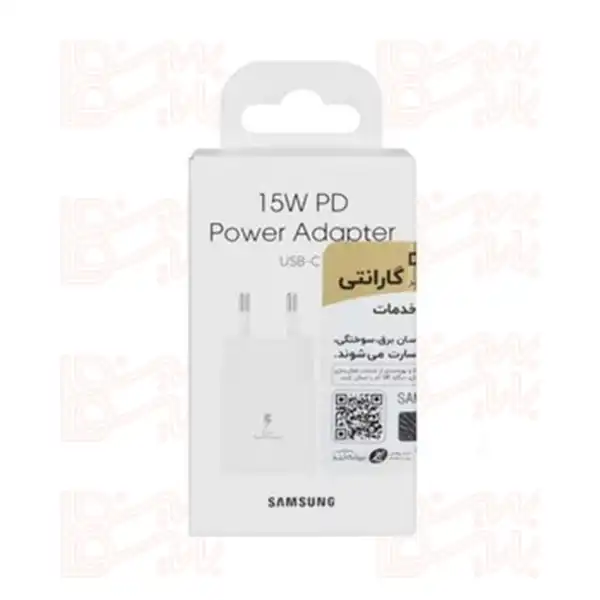 شارژر دو پین تک پورت SAMSUNG 15W DST 6 ماهه DST + بیمه نامه 12 ماهه DGARD