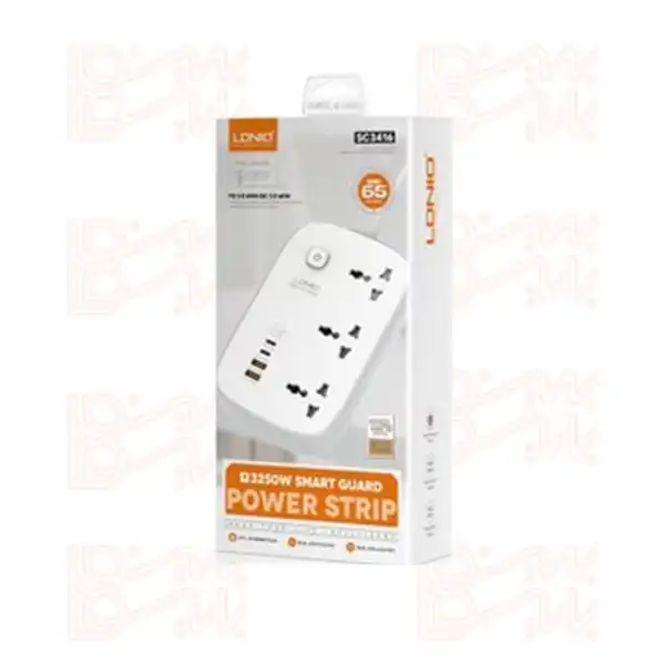 چندراهی سه خانه دو پورت USB و دو پورت TYPE-C LDNIO UNIVERSAL SC3416 2M