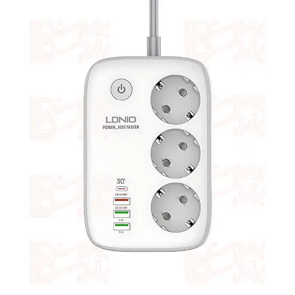 LDNIO SEW3452 چندراهی برق سه خانه و 4 پورت LDNIO SEW3452