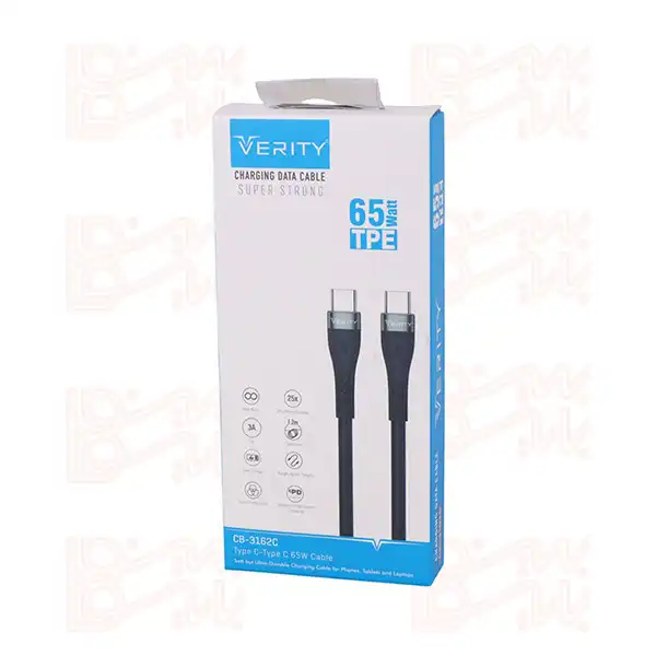 TYPE-C TO TYPE-C VERITY CB-3162C 65W 1.2M کابل شارژر فست TYPE-C TO TYPE-C VERITY CB-3162C 65W 1.2M